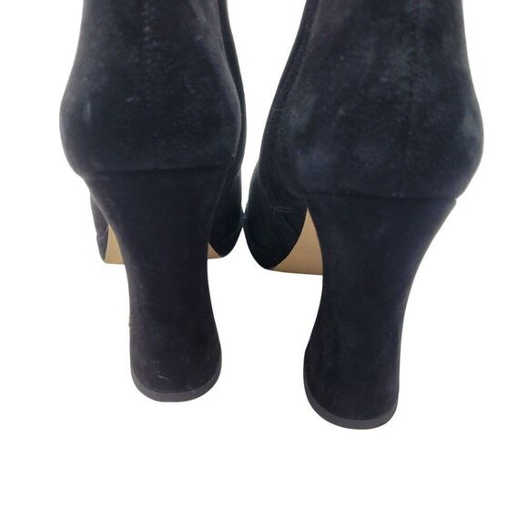 Sam Edelman Jaye Black Suede Leather High Heel Womens Ankle Boots 8 Zipper Logo - Picture 6 of 10